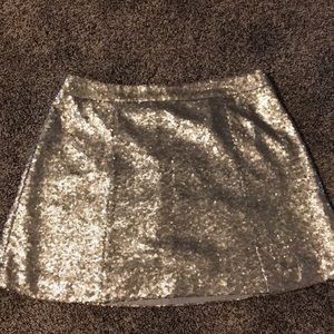 Sequin silver skirt